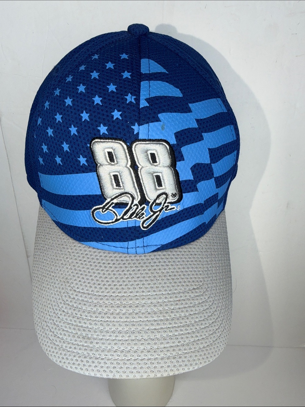 Nascar Blue American Flag '88 Baseball Hat with White Brim